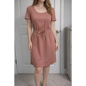 32 Degrees Women’s Small Mauve Pink Casual Dress Elastic Waist Pockets